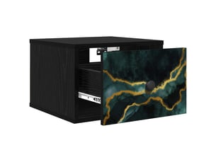 Table de chevet - cabinet de chevet - table de nuit mural wijhe chêne noir 36 x 33 x 25 cm