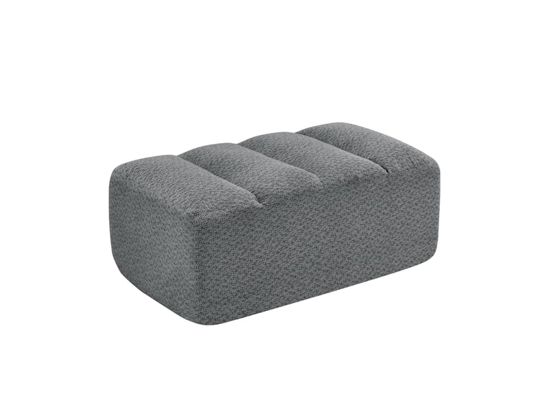  Repose-pieds - 104x61x45 cm - ottoman modulaire sans cadre en molleton bouclé - gris  - Conforama A