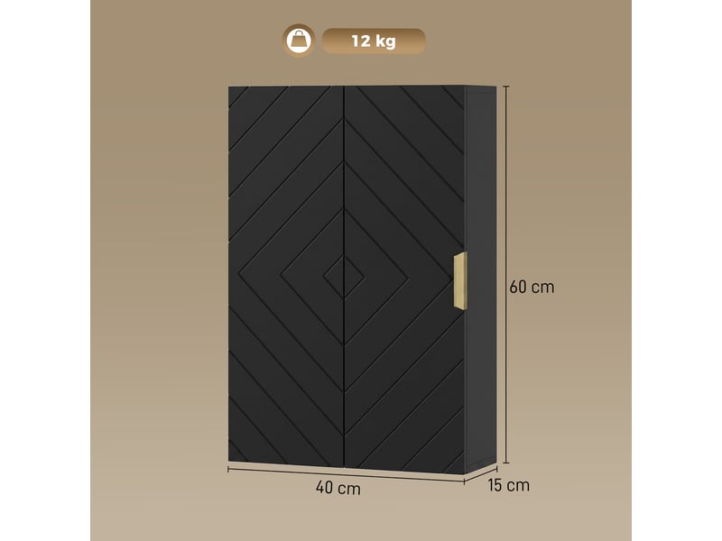  Armoire murale de salle de bain, armoire à pharmacie murale meuble de rangement avec étagère réglable  - Conforama E