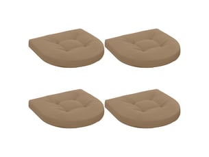 Lot de 4 coussins de siège, coussins d'assise 100 % polyester taupe cf60090