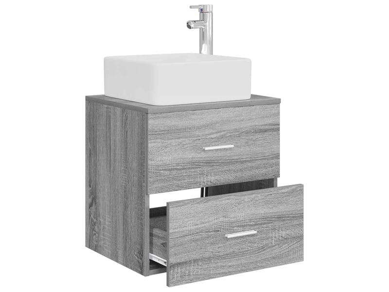  Vanité de lavabo mural, meuble de rangement sonoma gris 49.5x41x63 cm shl6350  - Conforama C