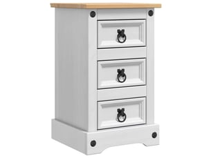 Table de chevet avec tiroir blanc 35 x 32,5 x 58 cm pin massif