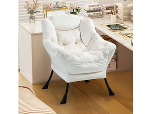 Fauteuil fixe  <strong>MODENVIE</strong> Velours blanc