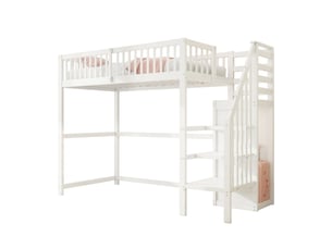Lit mezzanine 90x200 cm <strong></strong>  <strong></strong> coloris blanc
