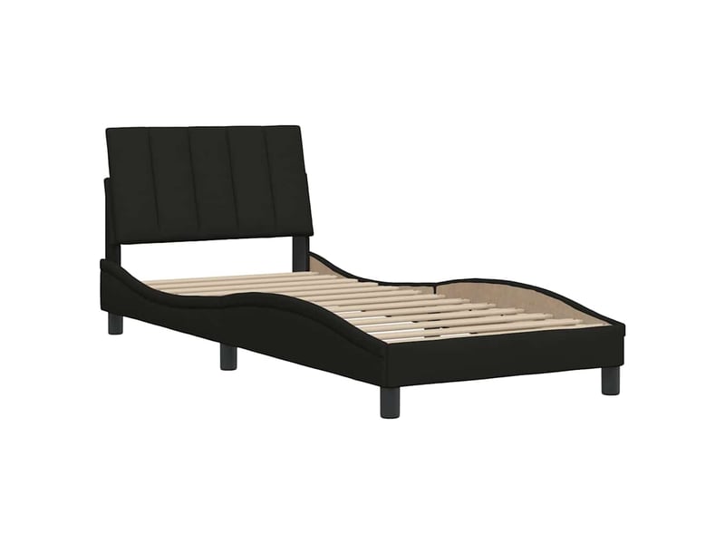  Lit simple- lit adulte -  cadre de lit sans matelas hanko noir 80x200 cm tissu  - Conforama C