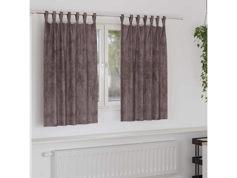  Lot de 2 rideaux en velours, rideaux de fenêtre marron 140 x 140 cm velours cf44229  - Conforama B