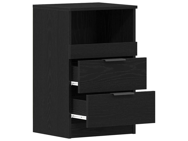  Table de chevet avec tiroir 2 pièces chêne noir 40 x 35 x 65 cm  - Conforama E