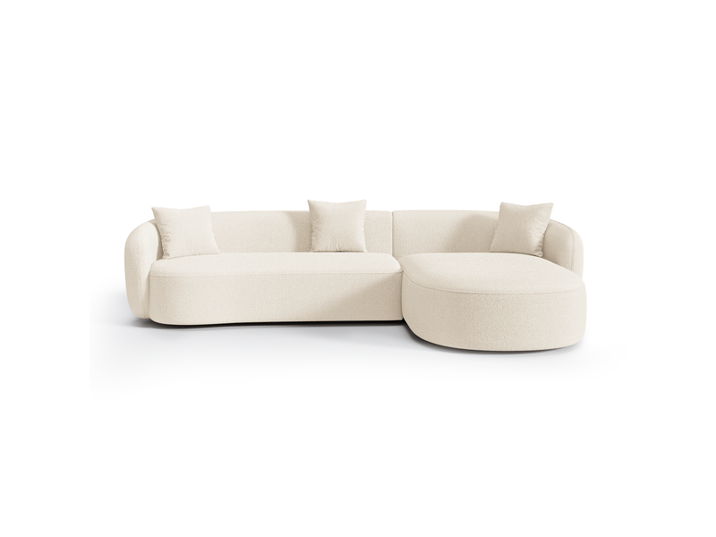  Canapé d'angle droit 4 places en tissu bouclette crème celine 1CELADTBCR - Conforama C