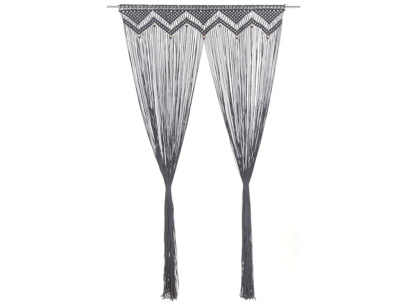 Rideau en macramé, rideau de porte anthracite 140x240 cm coton cf43858  - Conforama A