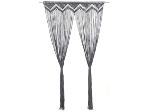 Rideau en macramé, rideau de porte anthracite 140x240 cm coton cf43858