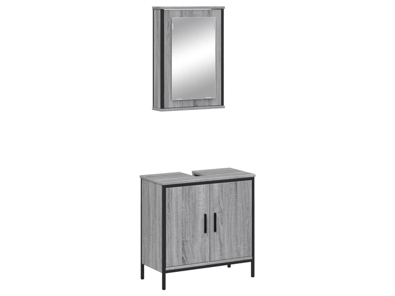  Ensemble de meubles de salle de bain 2 pcs sonoma gris cf63635  - Conforama A