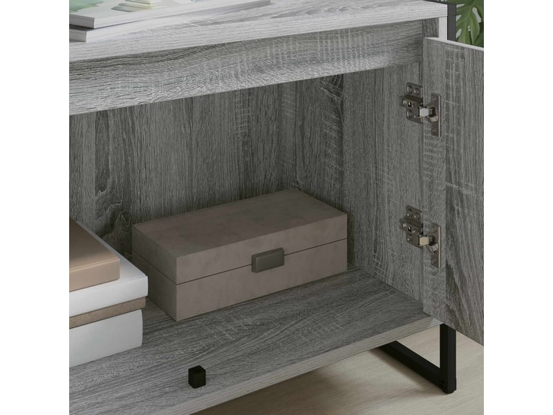  Meuble tv - banc tv - meuble de rangement 140 x 36 x 49.5 cm gris sonoma bois d'ingénierie  - Conforama D