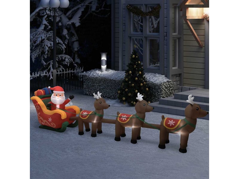 Décoration gonflable de père noël et de rennes led 490 cm  - Conforama B