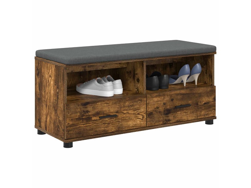  Banc d'entrée, banc interieur chêne fumé 100x38x46 cm  - Conforama C
