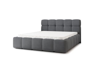 Lit coffre 180x200 cm <strong>MASSENO</strong> <strong></strong> coloris gris