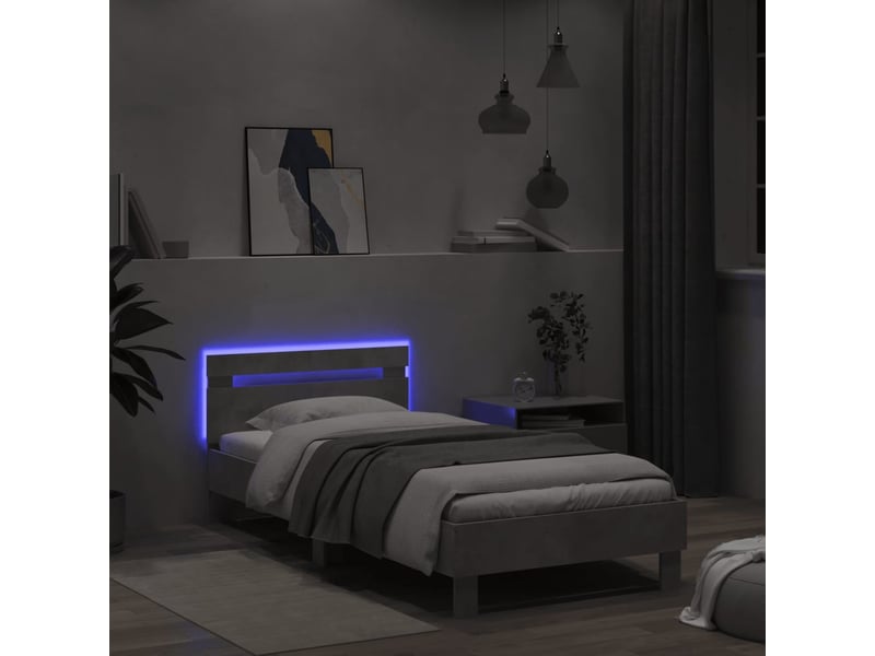 Lit simple- lit adulte - cadre de lit sans matelas avec lumières led 100x200 cm - Conforama C