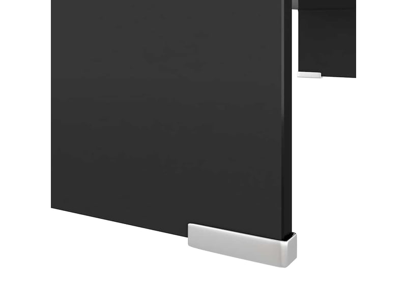  Meuble tv - banc tv - meuble de rangementsupport pour moniteur 80x30x13 cm verre noir  - Conforama E