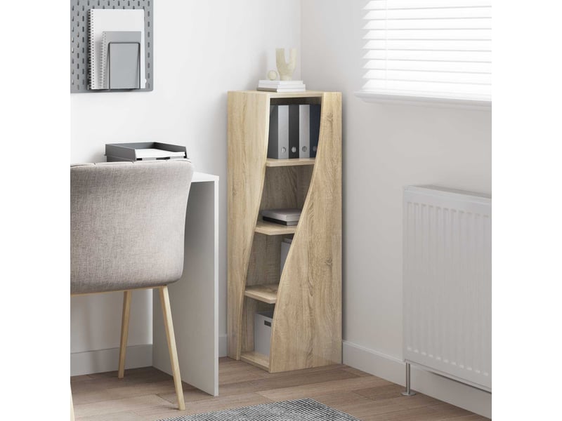 Meuble d'angle, meuble de rangement salon 32x32x102cm bois d'ingénierie chêne sonoma - Conforama D