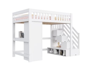 Lit mezzanine 140x200 cm Radiant Stride coloris blanc