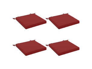 Lot de 4 coussins de siège, coussins d'assise soest 100 % polyester bordeaux cf60355