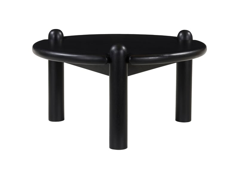 Table basse ronde en bois de manguier massif noire tori  - Conforama A