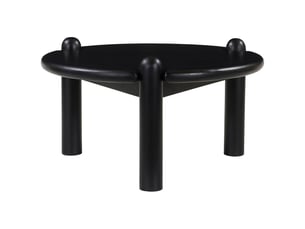 Table basse ronde en bois de manguier massif noire tori