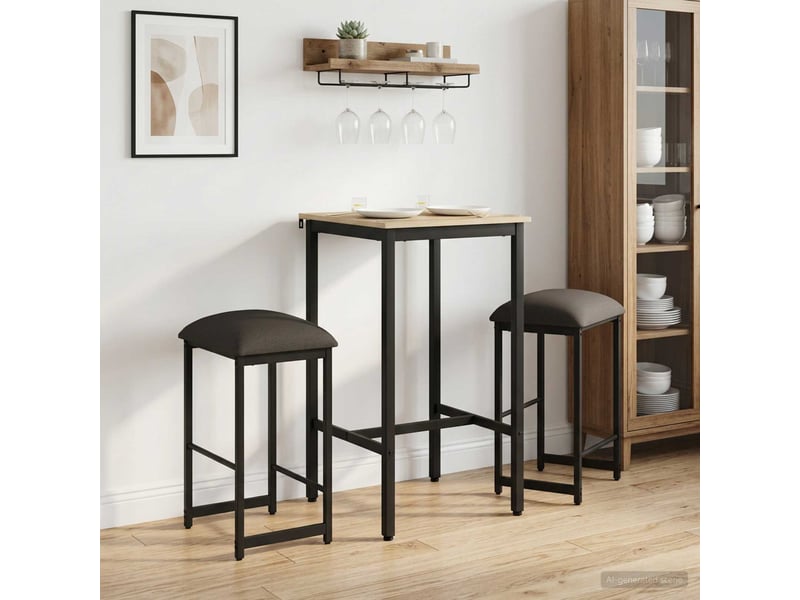  Lot de 2 tabouret de bar, chaise de bar gris foncé 40x32x64 cm shl2366  - Conforama B