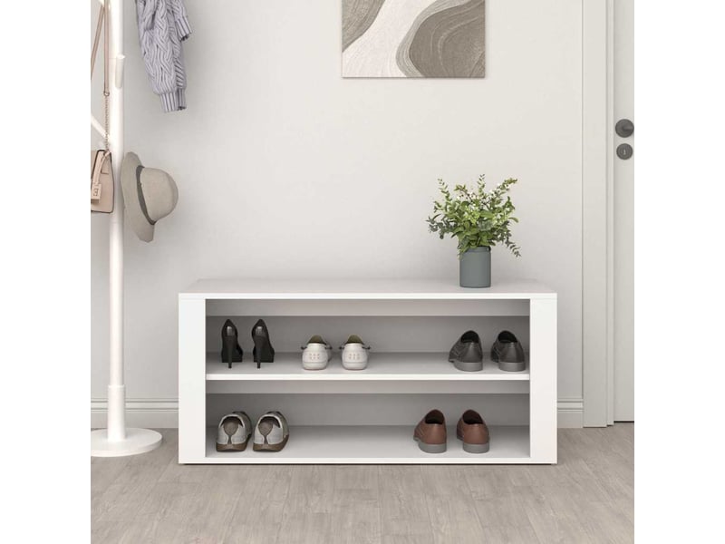  Meuble à chaussures, étagère à chaussures blanc 100x35x45 cm bois d'ingénierie  - Conforama C