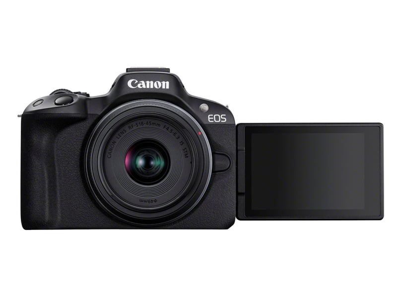  Canon eos r50, black + rf-s 18-45mm f4.5-6.3 is stm kit milc 24,2 mp cmos 6000 x 4000 pixels noir 162766 - Conforama B