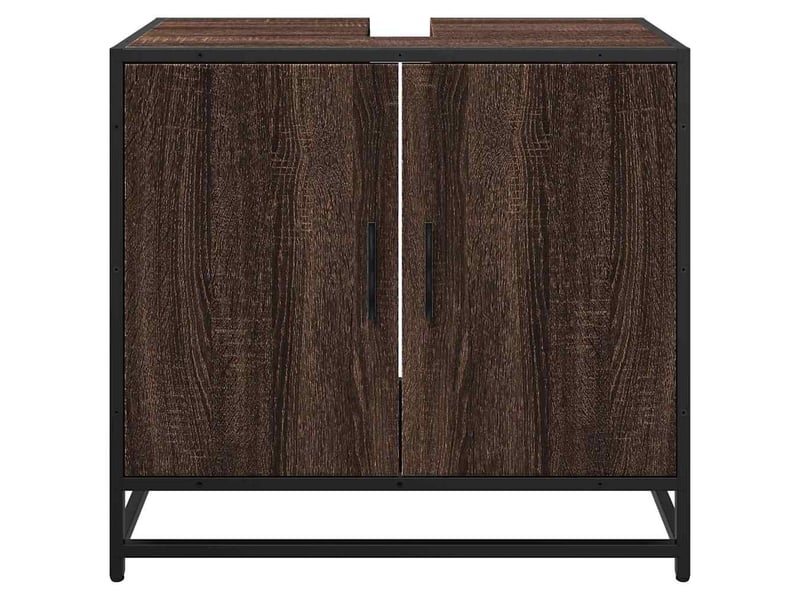  Armoire de lavabo de salle de bain chêne marron 65x33x60 cm  - Conforama E