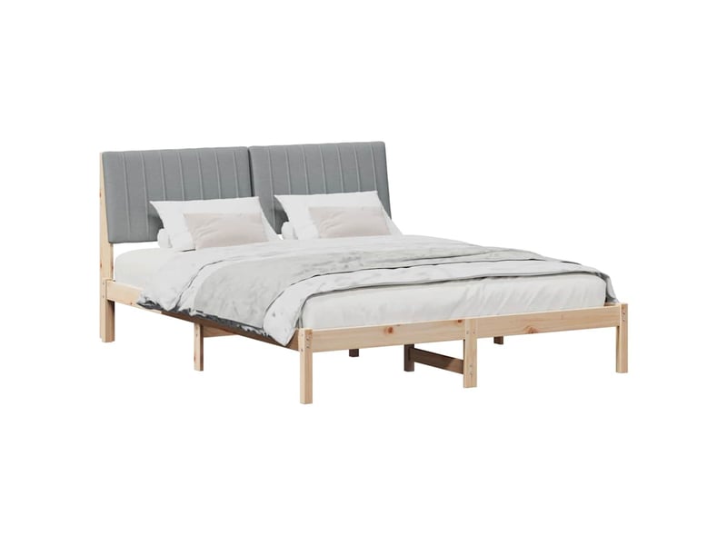  Lit double- lit adulte -  cadre de lit avec tête de lit marron 150 x 200 cm pin massif  - Conforama B