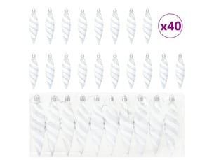 Boule en forme de spirale de noël 40 pcs blanc 3 x 11 cm
