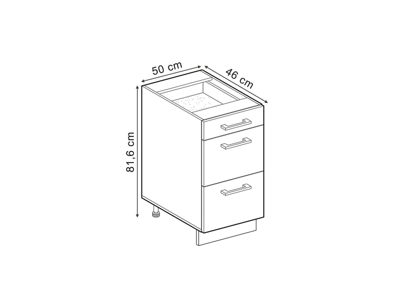  Vicco meuble cuisine, mint campagnechêne doré, 50cm sans plan de travail  - Conforama B