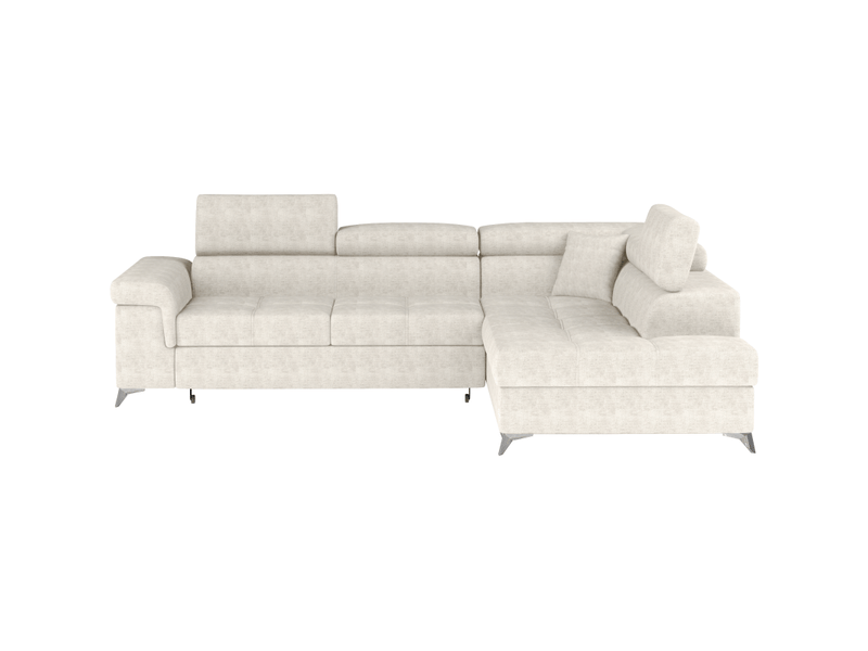  Canapé d'angle convertible palazzo 4 places beige – angle droit avec coffre  - Conforama A