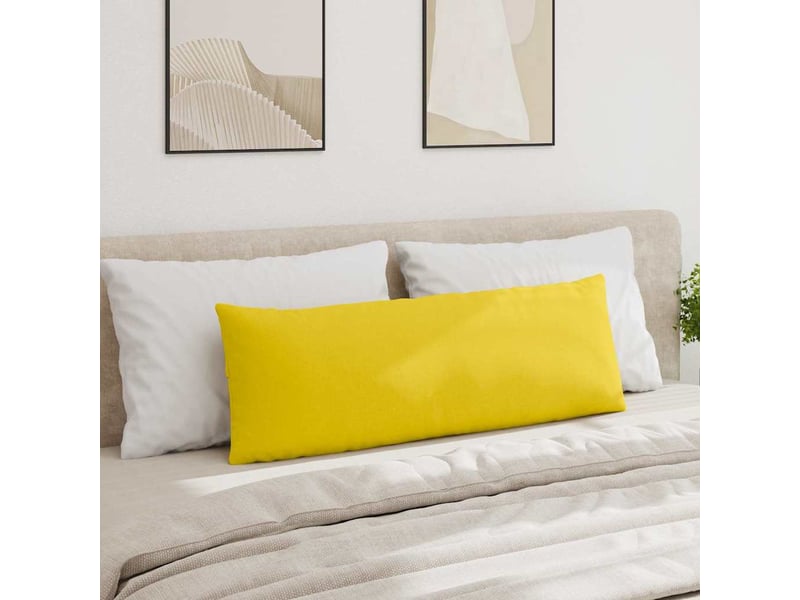 Lot de 2 coussins de canapé, coussins décoratifs tissu jaune clair 120 x 40 cm cf58886  - Conforama D