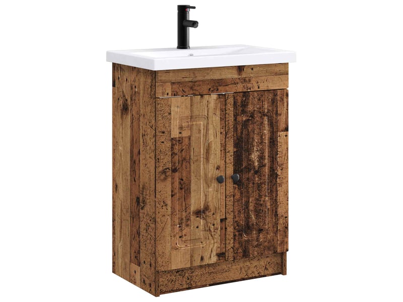 Ensemble de mobilier de salle de bain bois ancien shl3158 - Conforama A