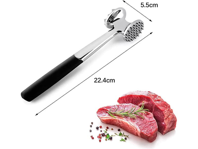  Marteau à viande double face, marteau à steak, attendrisseur de viande en acier inoxydable, avec manche antidérapant pour steak le porc et même  - Conforama B