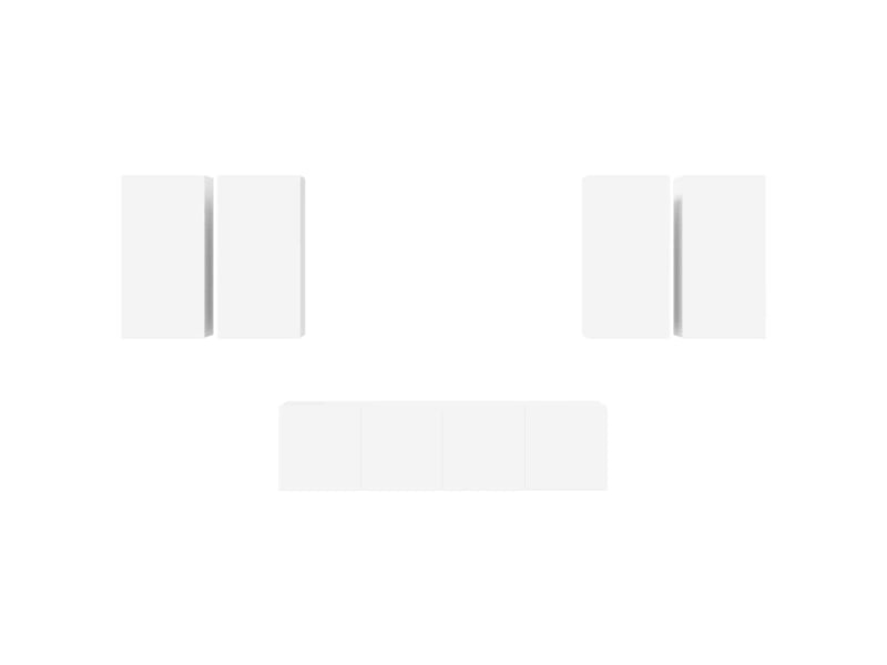  Ensemble de meubles tv - banc tv - meuble de rangement 6 pcs blanc bois d'ingénierie  - Conforama E