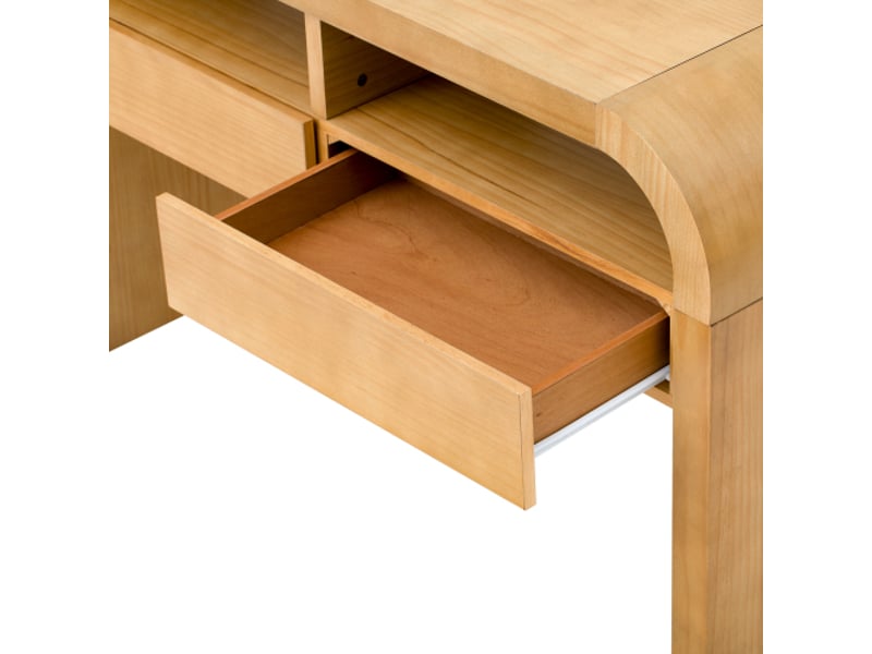  Console d'entrée avec tiroirs et buffet latéral ondulé - pieds réglables - console étroite pour couloirsalon - naturel  - Conforama D