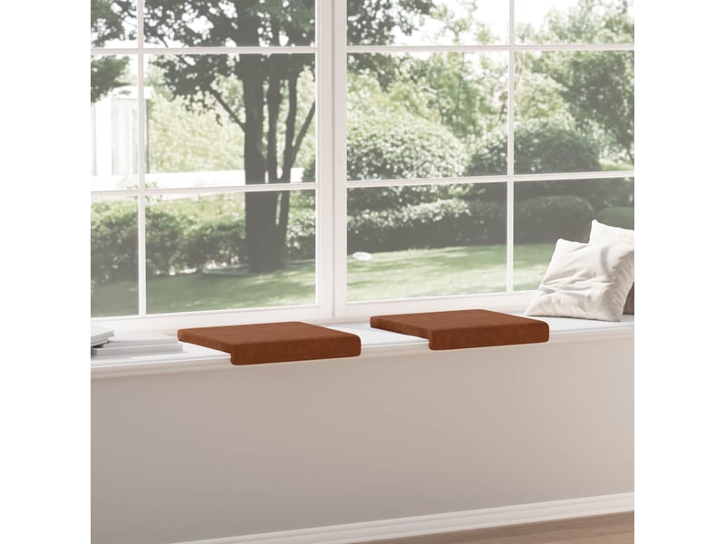  Lot de 2 coussins de banc, coussins d'assise, coussins pour chaisecanapé simili cuir marron profondeur 35 cm cf52493  - Conforama D
