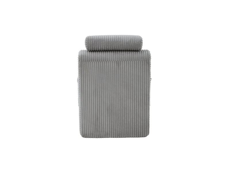 Fauteuil de relaxation 160 x 66 x 90 cm gris clair en corduroy, dossier ergonomique et poche latérale - Conforama E