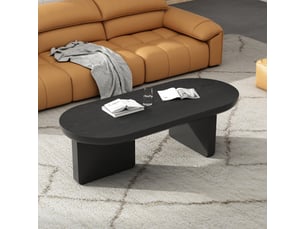Table ovale coloris noir <strong>ATELIER CONFORTIEL</strong> <strong></strong> - 49.8 cmx119.7 cm