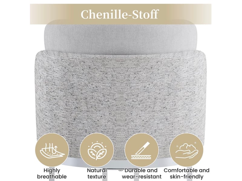  Lot de 6 chaises de salle à manger 61,5x53,5x86 cm – gris clair et argenté – pieds en métal  - Conforama E