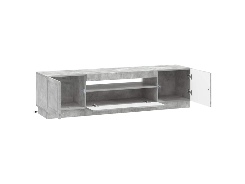 Meuble tv - banc tv - meuble de rangement led gris béton bois d'ingénierie - Conforama E