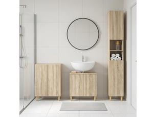 Ensemble de meuble de salle de bain 3 pièces delft chêne sonoma cf63381