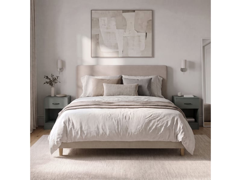  Table de chevet riano, commode de nuit, chambre, 47x40x36cm, set de 2, 1 tiroir, vert 3332396 - Conforama E