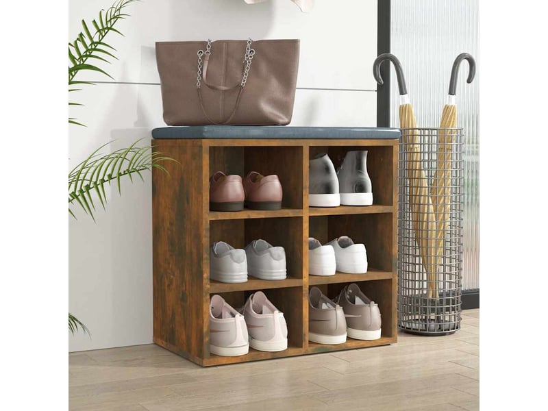  Meuble à chaussure | armoire à chaussures chêne fumé 52,5x30x50 cm  - Conforama C