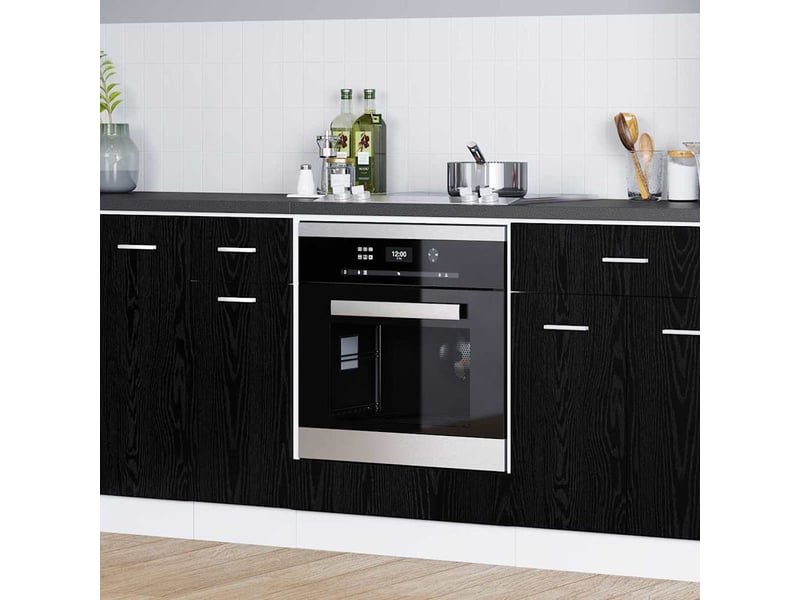  Meuble de rangement cuisine, armoire suspendue chêne noir bois d'ingénierie  - Conforama B