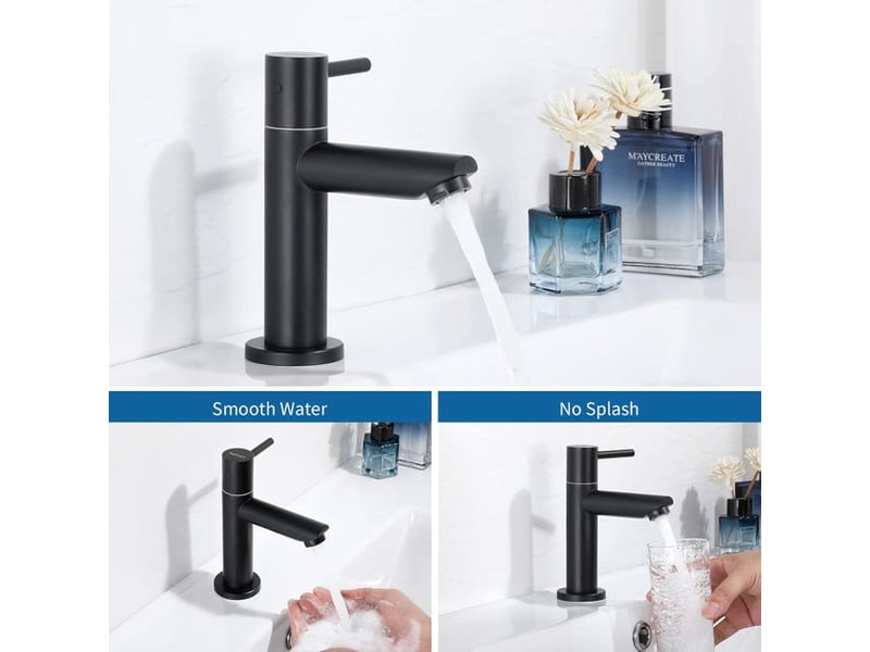  Robinet d'eau froide noir, tuyau non inclus HRC0002462LY - Conforama B