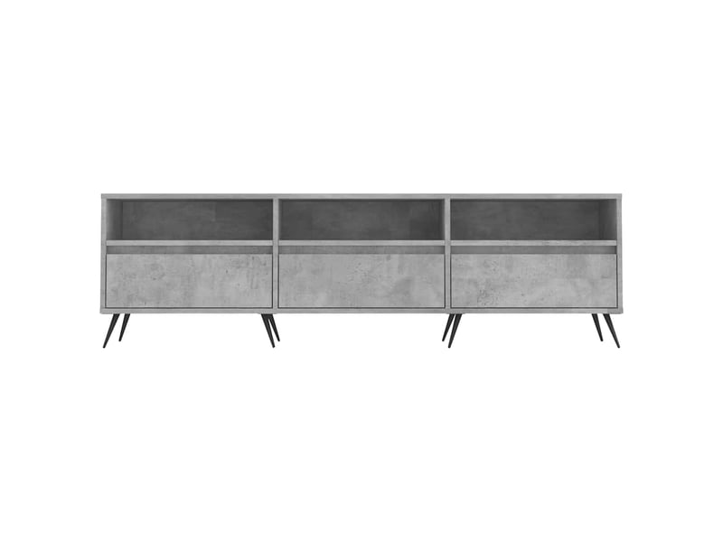  Meuble tv - banc tv - meuble de rangement gris béton 150x30x44,5 cm bois d'ingénierie  - Conforama E